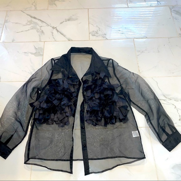 Beulah Sheer Fringe Blouse - Picture 1 of 6